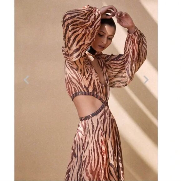 Rococo Sand Aine Midi Dress Camel Size XS - Picture 4 of 16